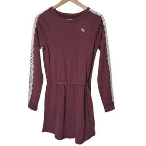 Abercrombie Kids Lace Knit Dress Girl's 13/14 Long Sleeve Pullover Boho Casual